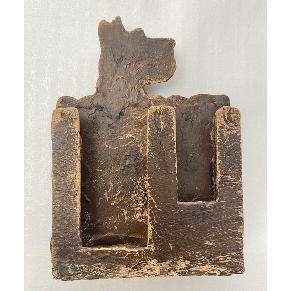 VTG Syroco White Tan Scotty Scottie Scottish Terrier Dog Brush Holder (no brush) - Picture 5 of 11